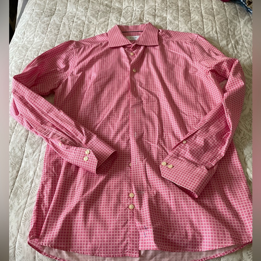 Elton Men's Pink Checkered Shirt